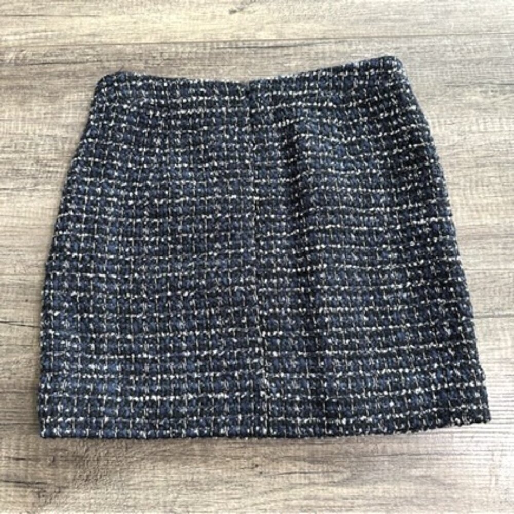 J.Crew Navy Blue Tweed Mini Skirt | Size 2